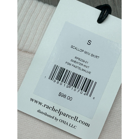 NWT Rachel Parcell Womens Pastel Mauve Sweater Knit Scallop Mini Skirt Size S - Picture 6 of 10
